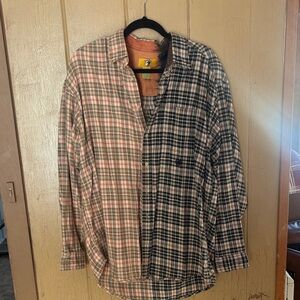 Multicolor Half/Half Dyed Flannel Shirt